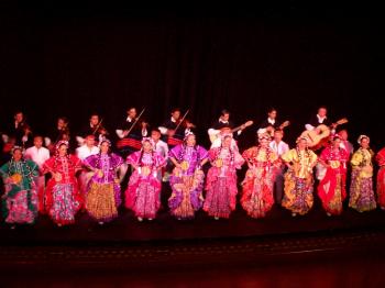 Dave Clingman and Andrew Wharton attend Ballet Folklorico in Teatro Degollado in Guadalajara, Jalisco, Mexico