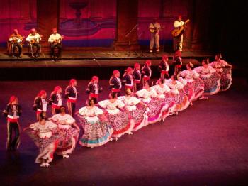 Dave Clingman and Andrew Wharton attend Ballet Folklorico in Teatro Degollado in Guadalajara, Jalisco, Mexico