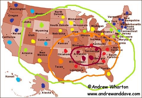 Andrew J. Wharton's illustration of the Bible Bull's Eye of the United States of America